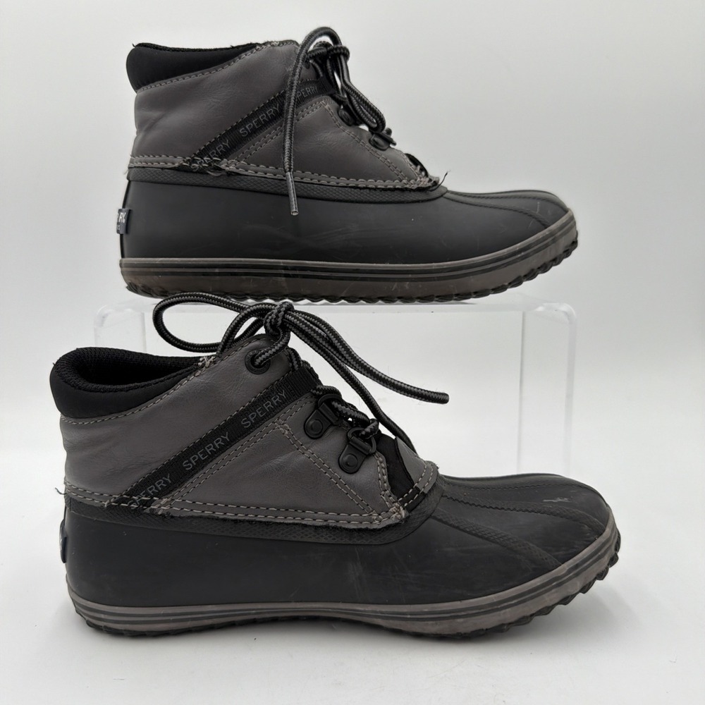 Sperry Boys Bowline Storm Duck Boots | Black & Charcoal Size 3M E21-61911